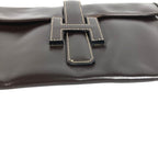 Hermes Clutch Jije PM Leather Dark Brown — view 7