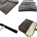 Hermes Clutch Jije PM Leather Dark Brown — view 8