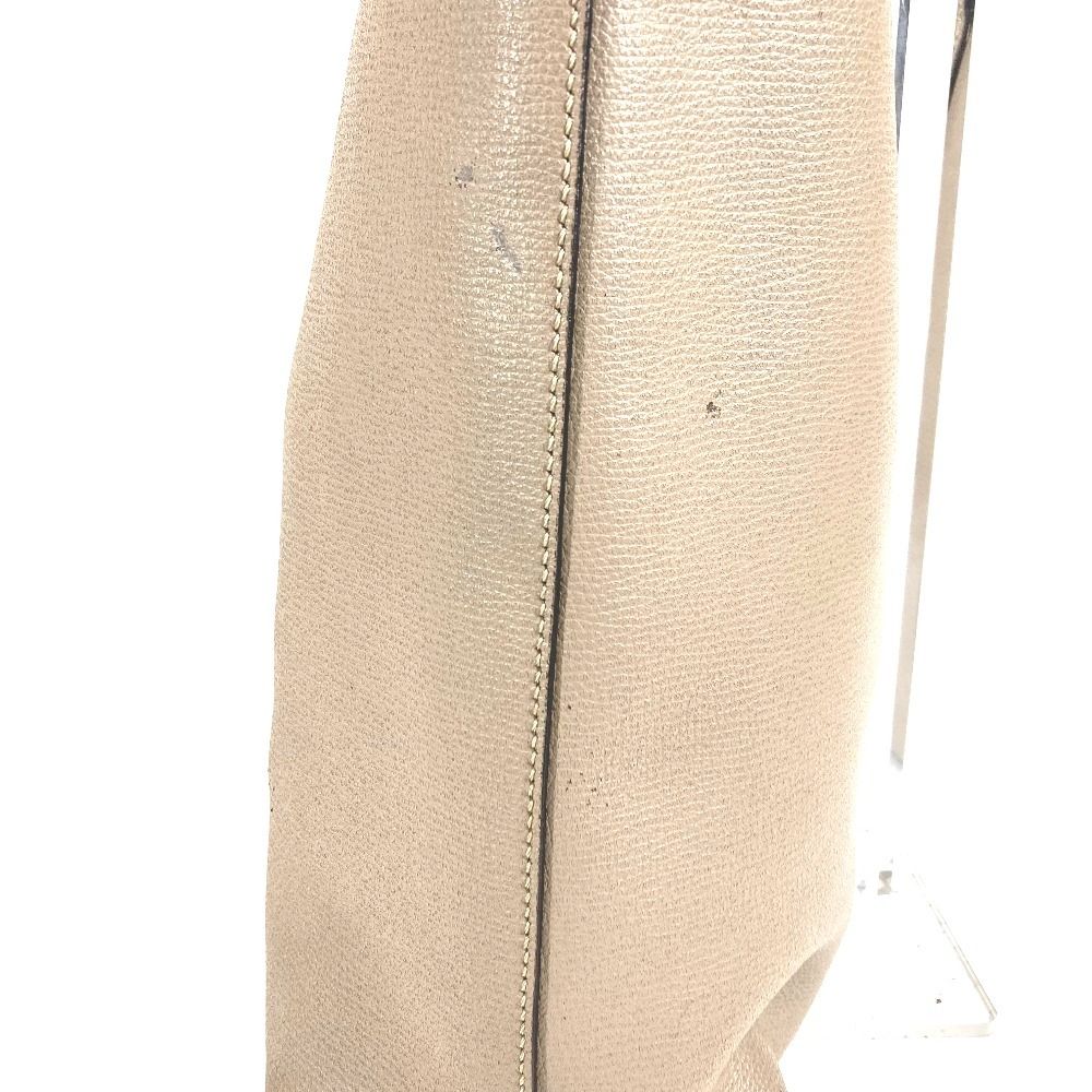 Fendi Shoulder Bag Logo F's Leather Beige — view 6