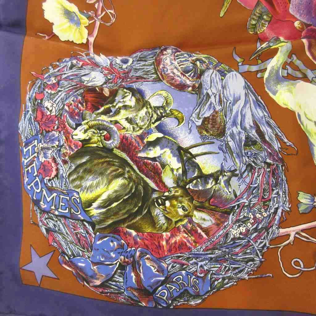 Hermes Carre 90 Faune Et Flore du Texas Illustrated Encyclopedia of Fauna — view 6