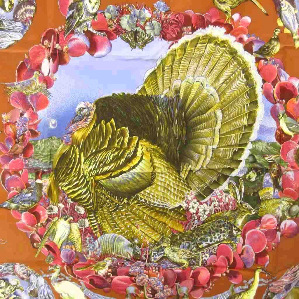 Hermes Carre 90 Faune Et Flore du Texas Illustrated Encyclopedia of Fauna — view 2