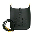 Hermes Evelyne TPM 16 Series Black Gold Epsom Shoulder Bag
