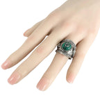 Gucci Ring Snake Malachite Silver