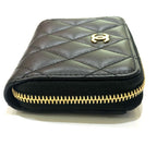 Chanel Coin Case CC Logo Classic Zip Lambskin Black — view 3