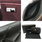 Chanel Coin Case CC Logo Classic Zip Lambskin Black — view 9