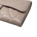 Chanel Bifold Wallet Classic Long Flap Quilted Caviar Leather CC Logo Pink — view 4