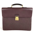 Louis Vuitton Business Bag Serviette Moscova Taiga Leather Acajou Purple