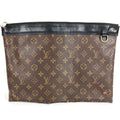 Louis Vuitton Clutch Pochette Discovery Monogram Macassar Canvas Brown