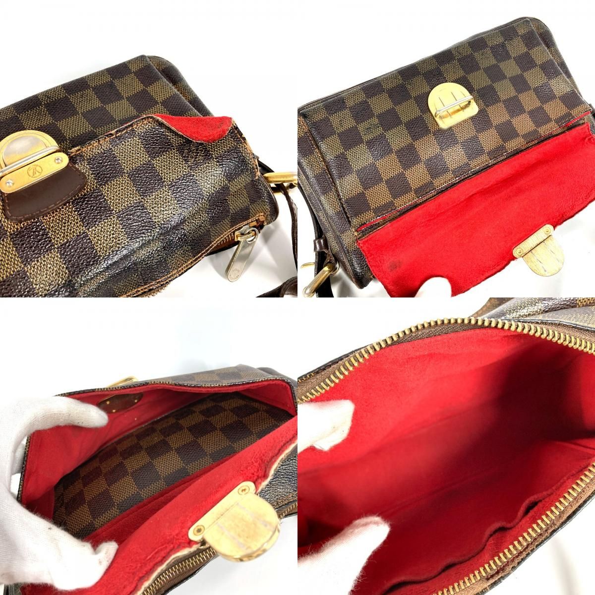 Louis Vuitton Shoulder Bag Ravello GM Damier Canvas Ebene Brown — view 8