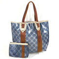 Celine Shoulder Bag Triomphe Logo Beach Vinyl Leather Blue