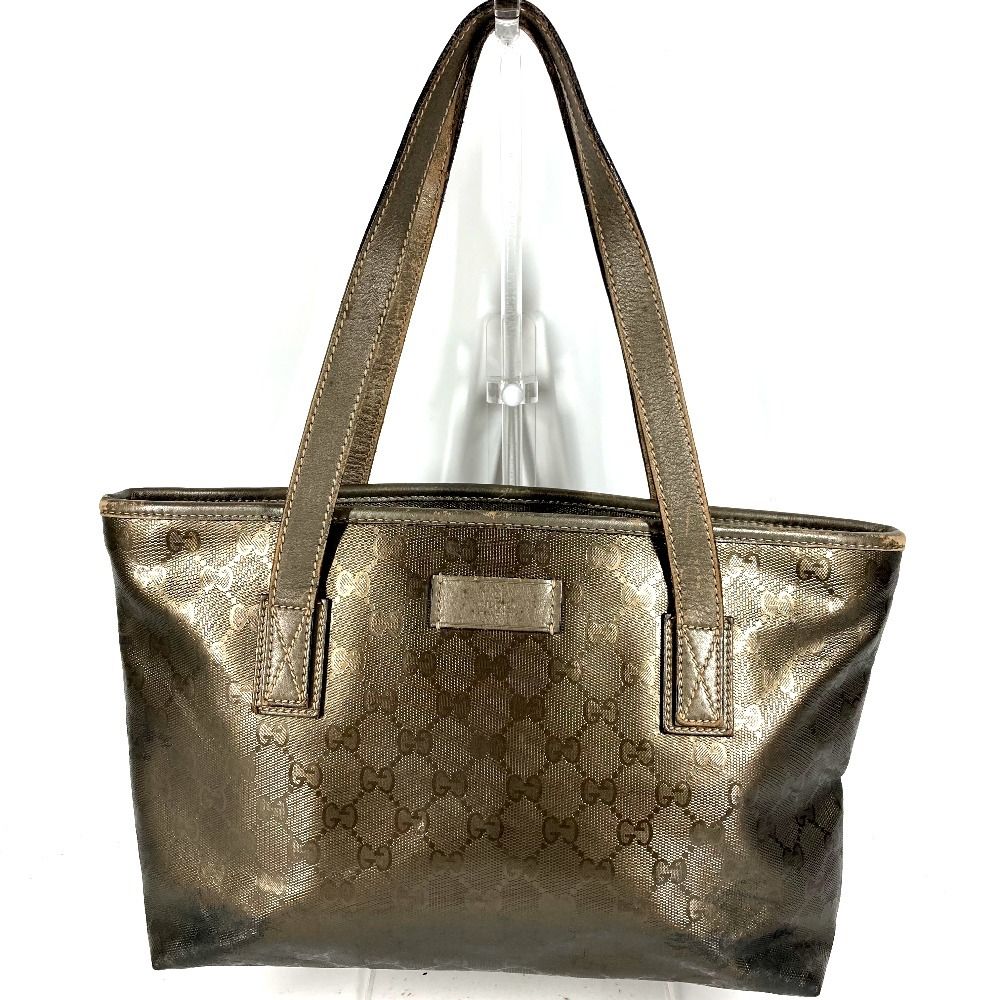 Gucci Shoulder Bag Imprime Logo GG Supreme Metallic Brown