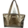 Gucci Shoulder Bag Imprime Logo GG Supreme Metallic Brown