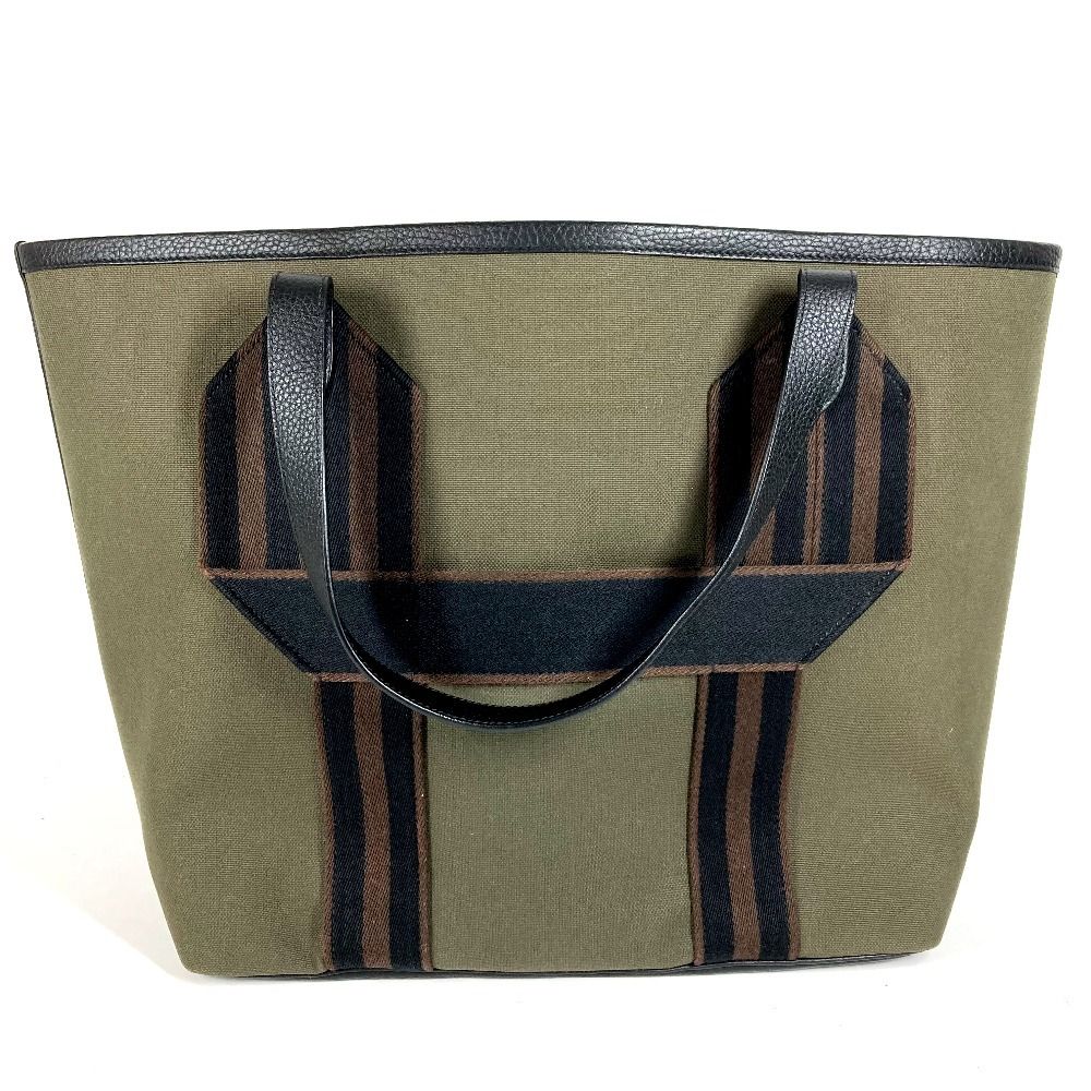 Hermes Tote Pure Cangle Taurillon Clemence Vert Gray Blanc Zu Noir Khaki — view 2