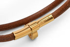 Hermes Bangle Bracelet Double Kelly Choker Brown — view 4