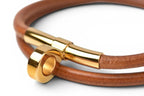 Hermes Bangle Bracelet Double Kelly Choker Brown — view 2