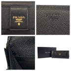 Prada Saffiano Fiocco Ribbon Black Gold Leather Wallet — view 3