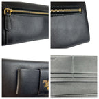 Prada Saffiano Fiocco Ribbon Black Gold Leather Wallet — view 8