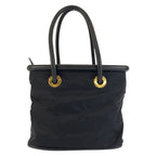 Celine Vintage Circle Logo Black Gold Nylon To5 1 Tote — view 2