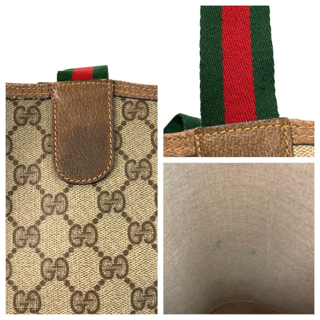 Gucci Vintage Sherry Line GG Supreme Canvas Tote Shoulder Bag — view 5