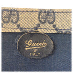 Gucci Vintage Sherry Line Gray Navy GG Supreme Canvas Tote Shoulder Bag — view 4