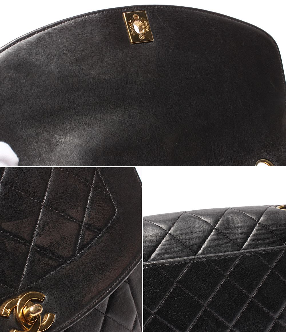 Chanel Chain Shoulder Bag Gold Quilted Diana 25 Single Flap — view 7