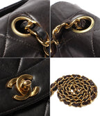 Chanel Chain Shoulder Bag Gold Quilted Diana 25 Single Flap — view 9