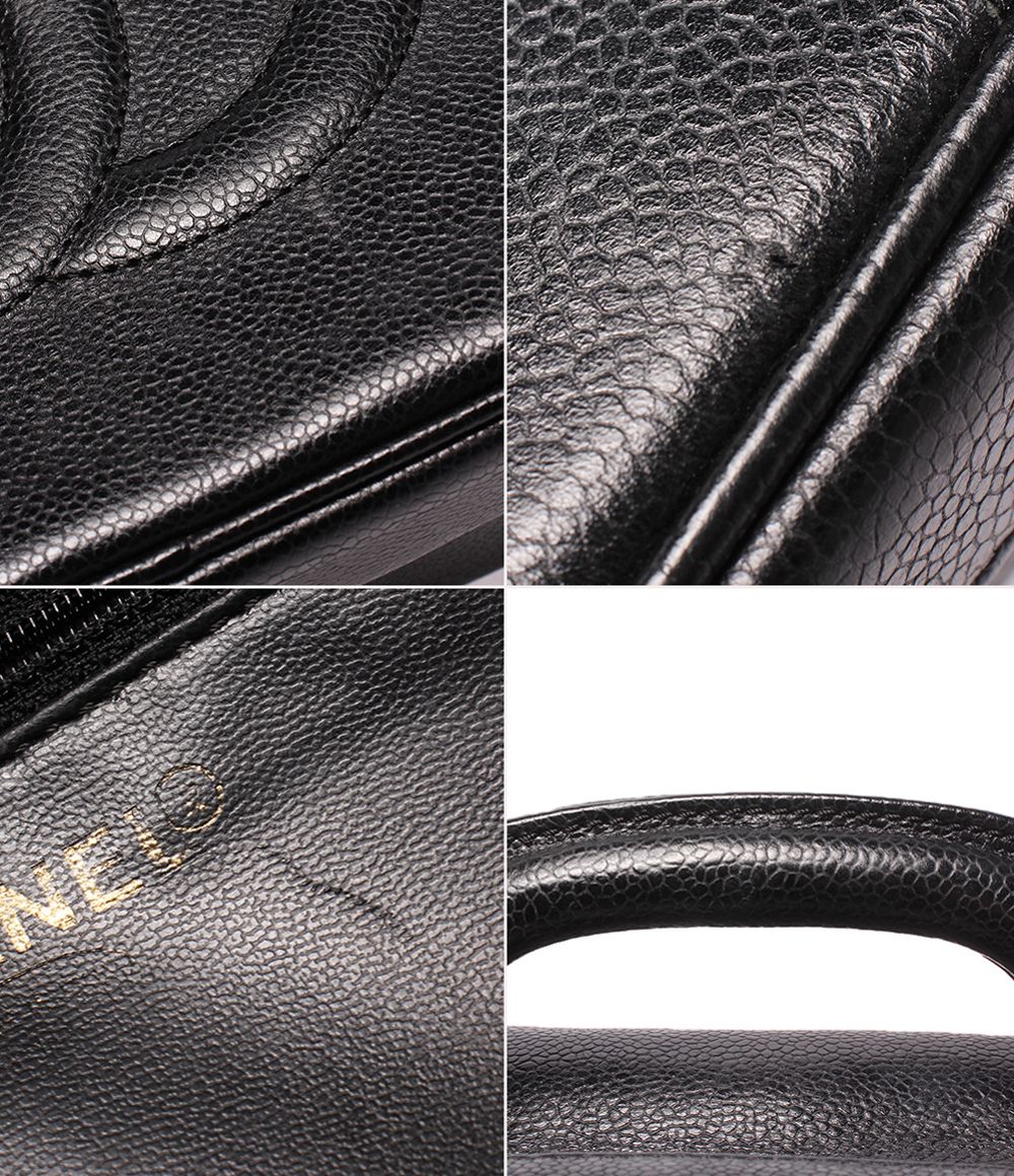 Chanel 2-Way Vanity Shoulder Bag Crossbody CC Logo Caviar Leather Gold No 5 — view 8