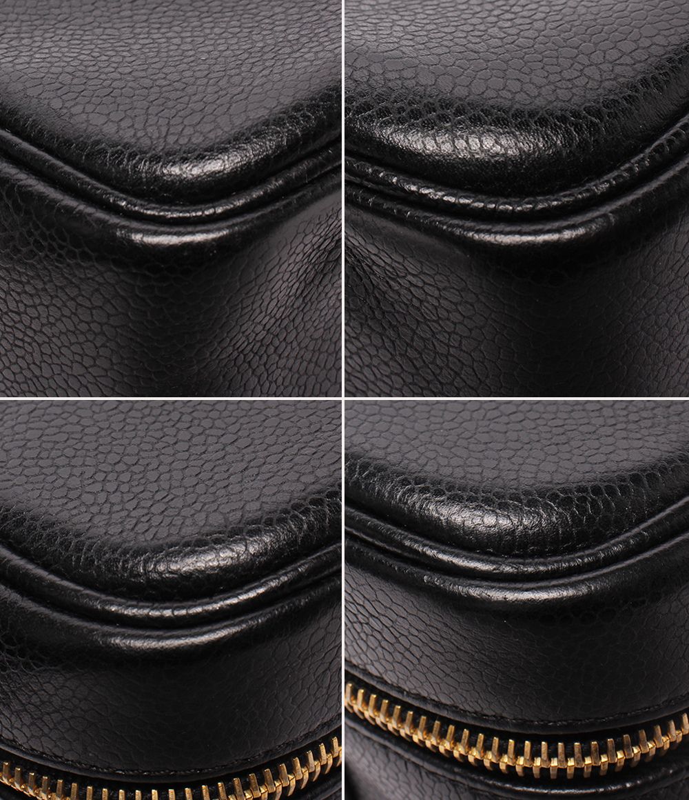 Chanel 2-Way Vanity Shoulder Bag Crossbody CC Logo Caviar Leather Gold No 5 — view 5