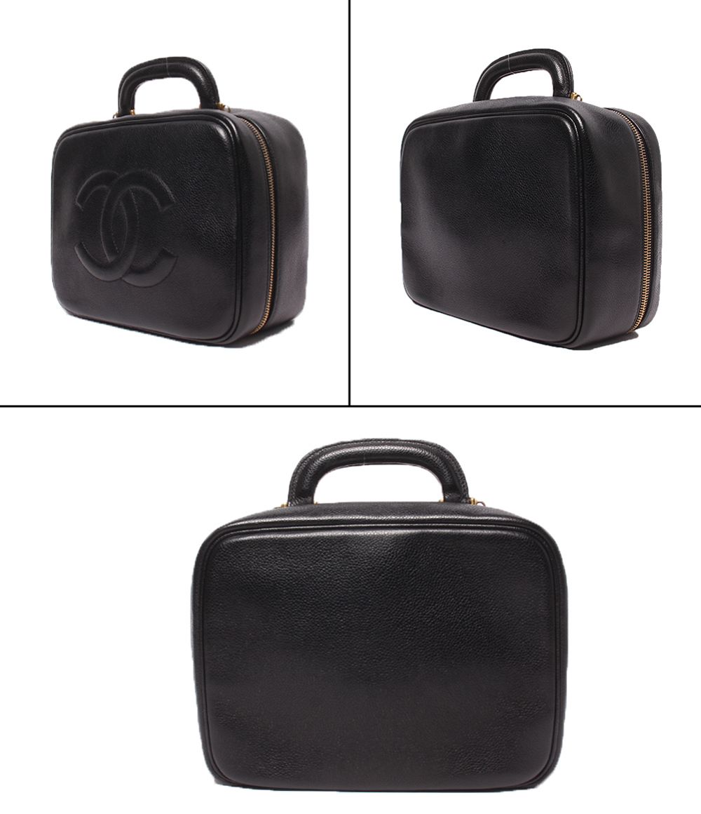 Chanel 2-Way Vanity Shoulder Bag Crossbody CC Logo Caviar Leather Gold No 5 — view 2