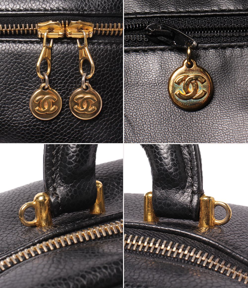 Chanel 2-Way Vanity Shoulder Bag Crossbody CC Logo Caviar Leather Gold No 5 — view 7