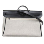 Hermes Herbag Zip 50 Cabin 2-Way Hand Shoulder Chaine D'ancre Ecru Black Handbag — view 2