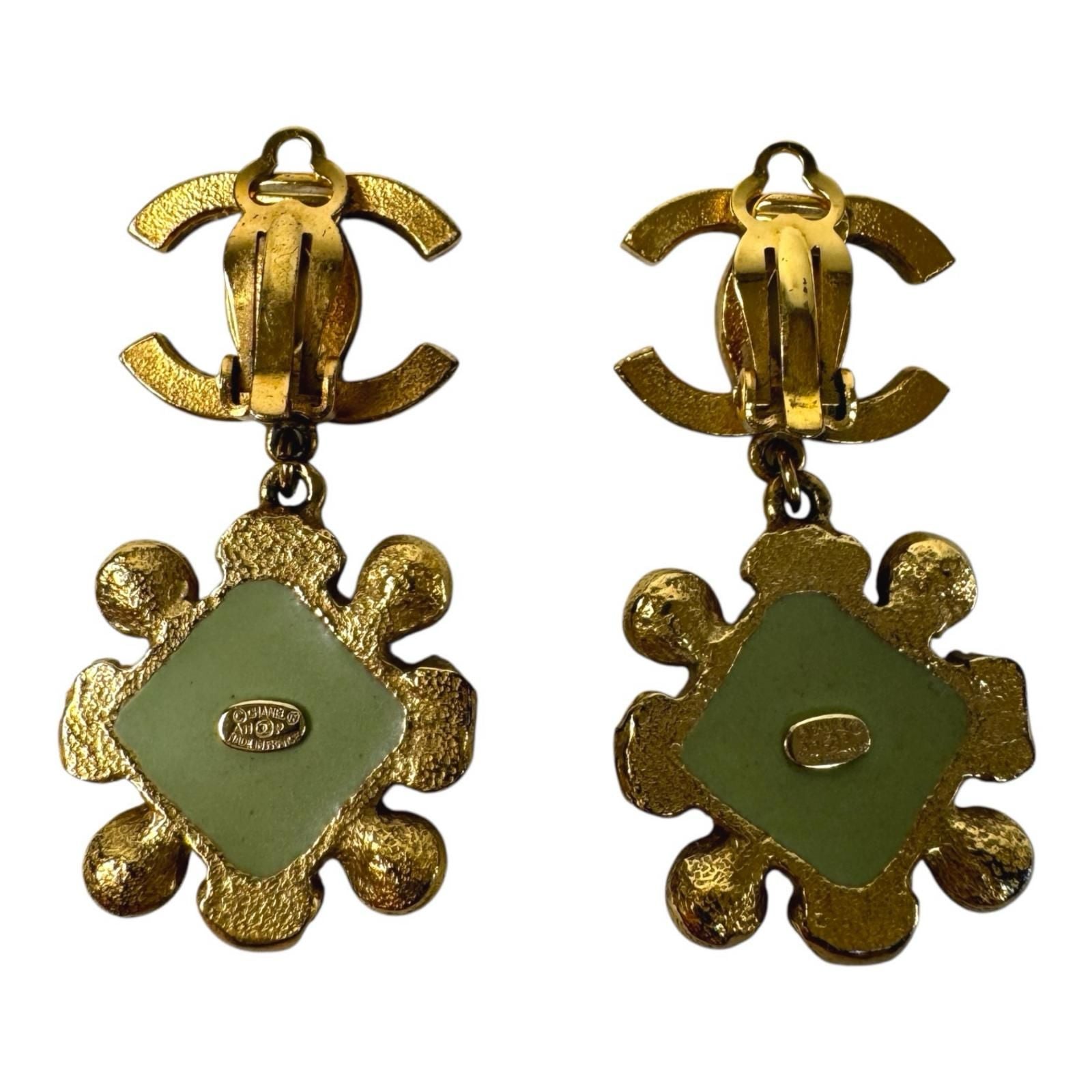 Chanel CC Logo Drop Faux Pearl Earrings — view 5