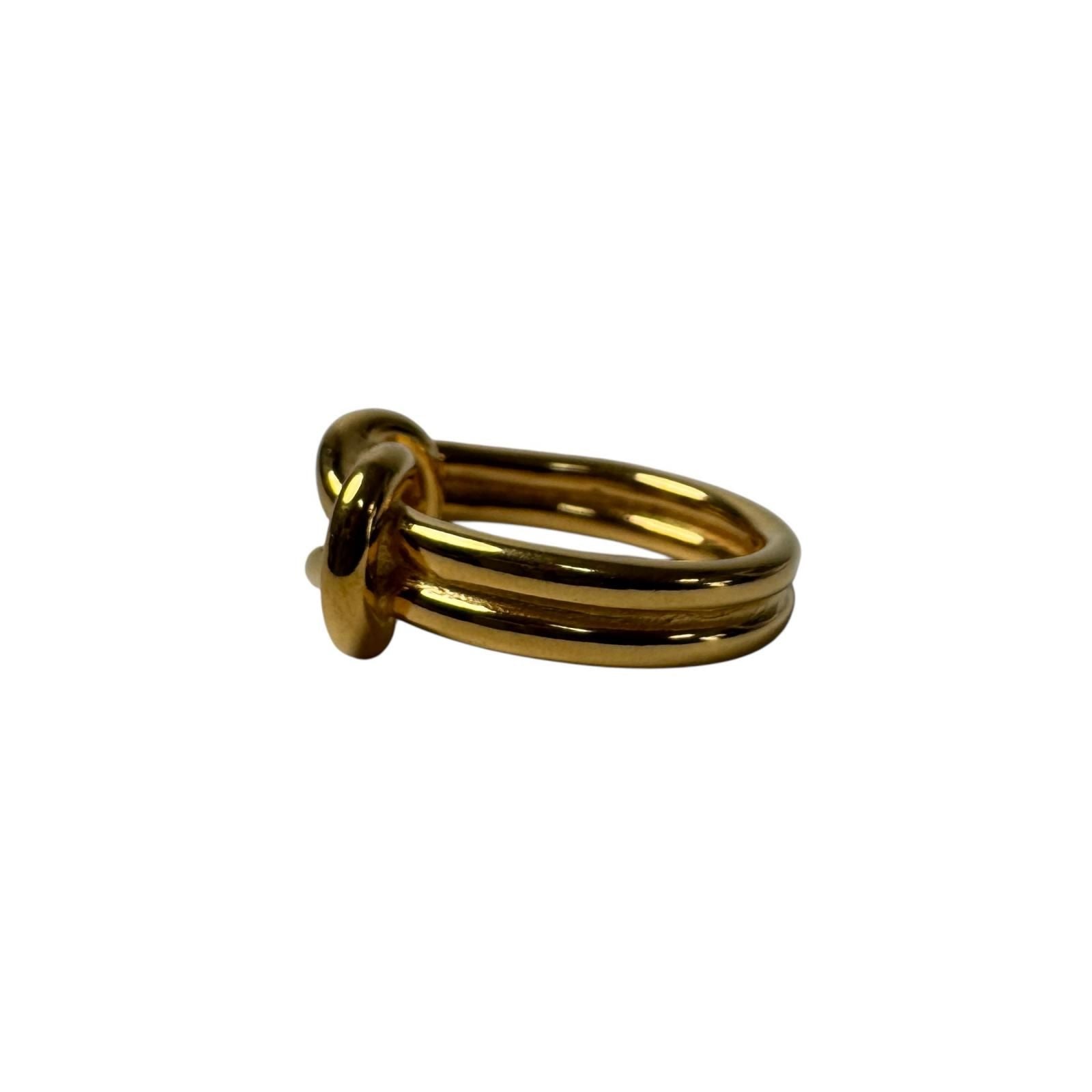 Hermes Head Scarf Ring Gold — view 2