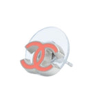 Chanel Earrings CC Logo Mini Orange Silver 04 One Side CC — view 2