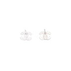 Chanel Earrings CC Logo Mini Orange Silver 04 One Side CC — view 5