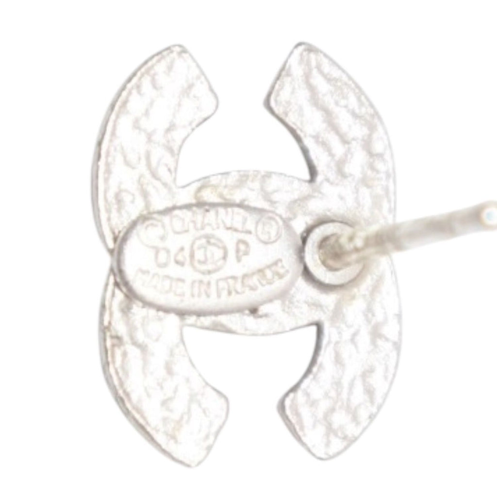 Chanel Earrings CC Logo Mini Orange Silver 04 One Side CC — view 7
