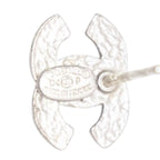 Chanel Earrings CC Logo Mini Orange Silver 04 One Side CC — view 7