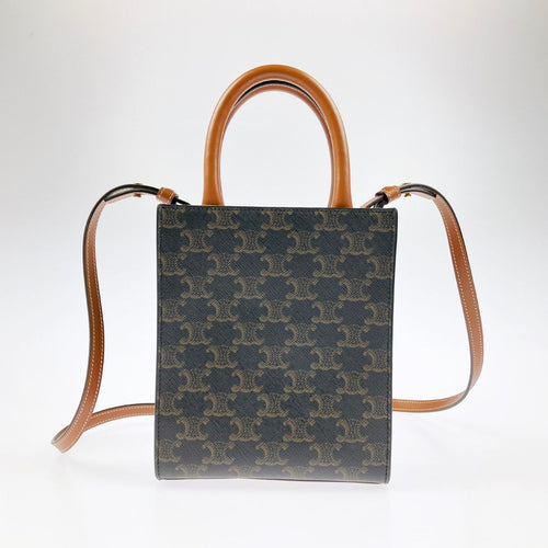 Celine 2-Way Bag Triomphe Mini Vertical Cover Brown — view 2