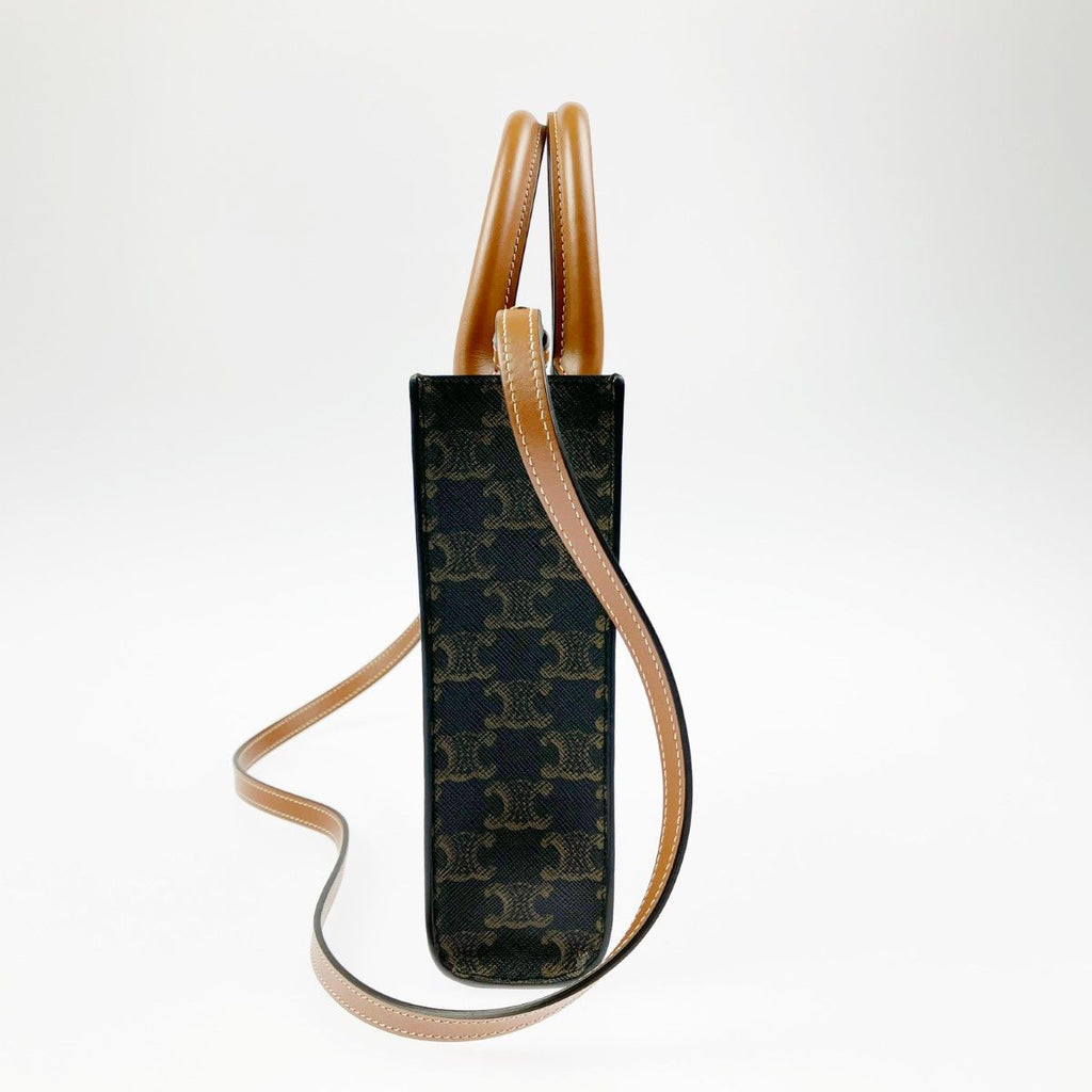 Celine 2-Way Bag Triomphe Mini Vertical Cover Brown — view 3