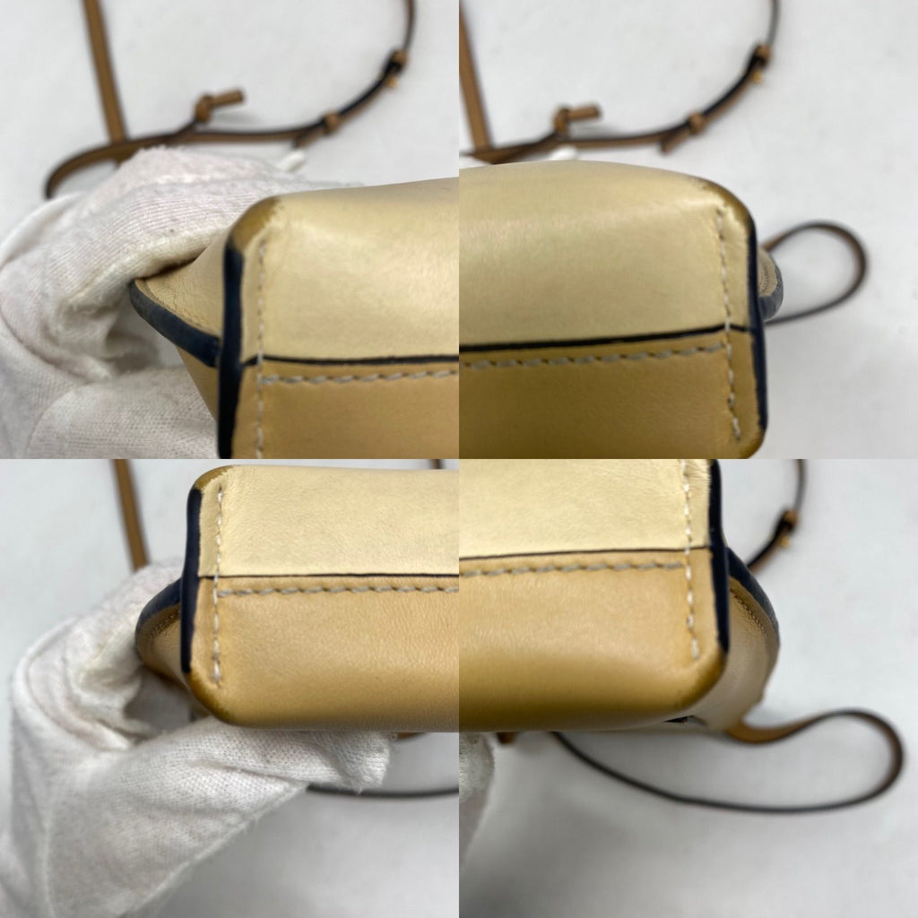 Loewe Pochette Shoulder Bag Anagram Leather Beige Smartphone Travel — view 6