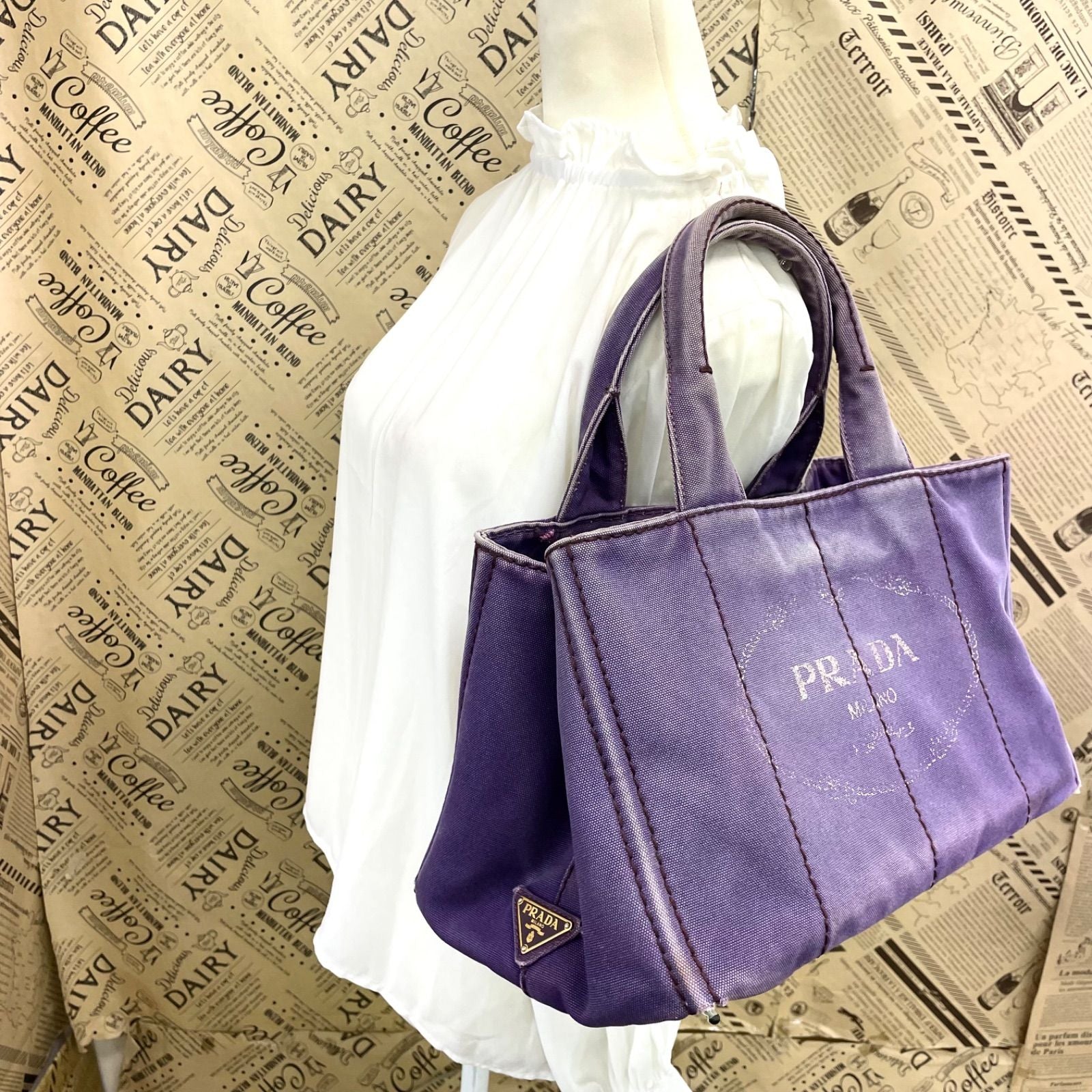 Prada Handbag Canapa Purple Travel Camping Outdoor — view 3