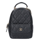 Chanel Quilted CC Logo Caviar Leather 2-Way Mini Backpack