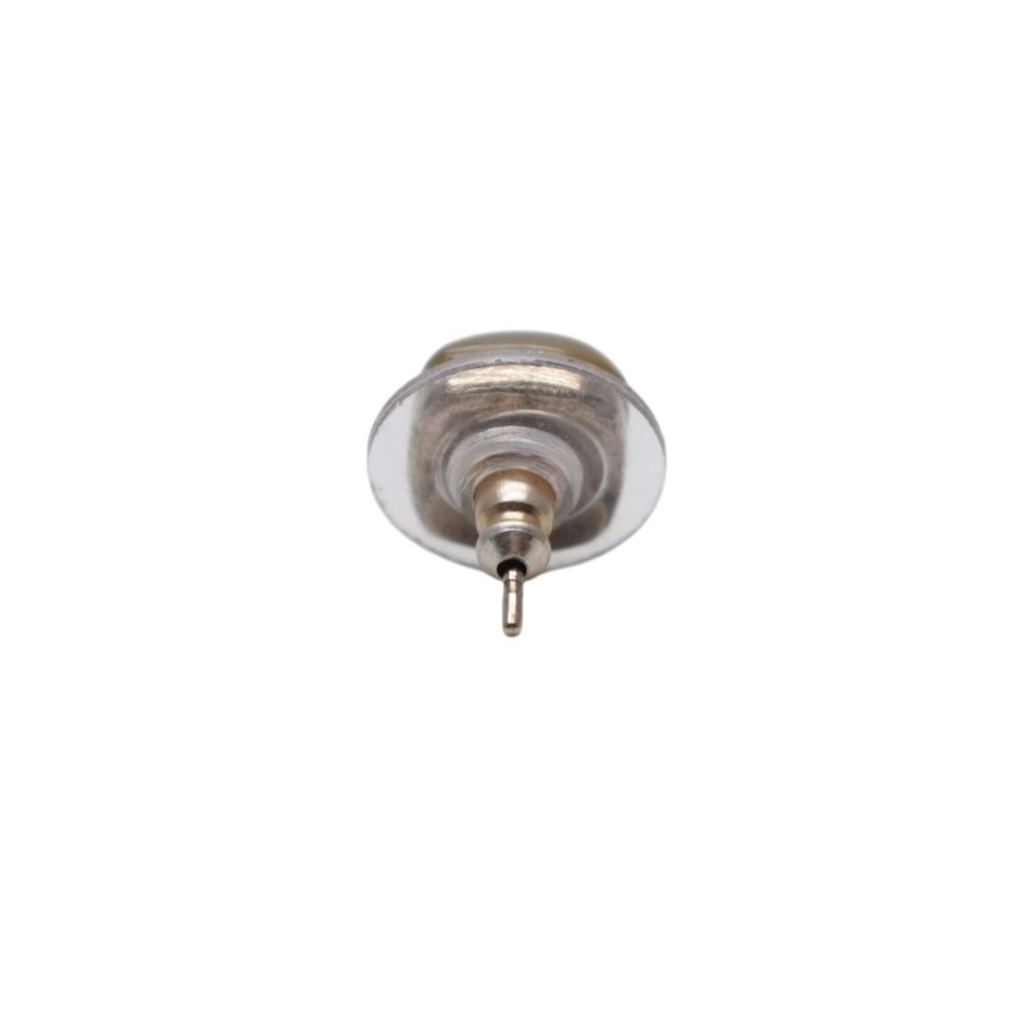 Chanel Earrings CC Logo Button Clear Glitter Silver Mini — view 4