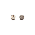 Chanel Earrings CC Logo Button Clear Glitter Silver Mini — view 5