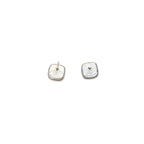 Chanel Earrings CC Logo Button Clear Glitter Silver Mini — view 6