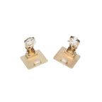 Chanel Earrings Logo Turnlock Square CC Gold Clip on CC — view 6