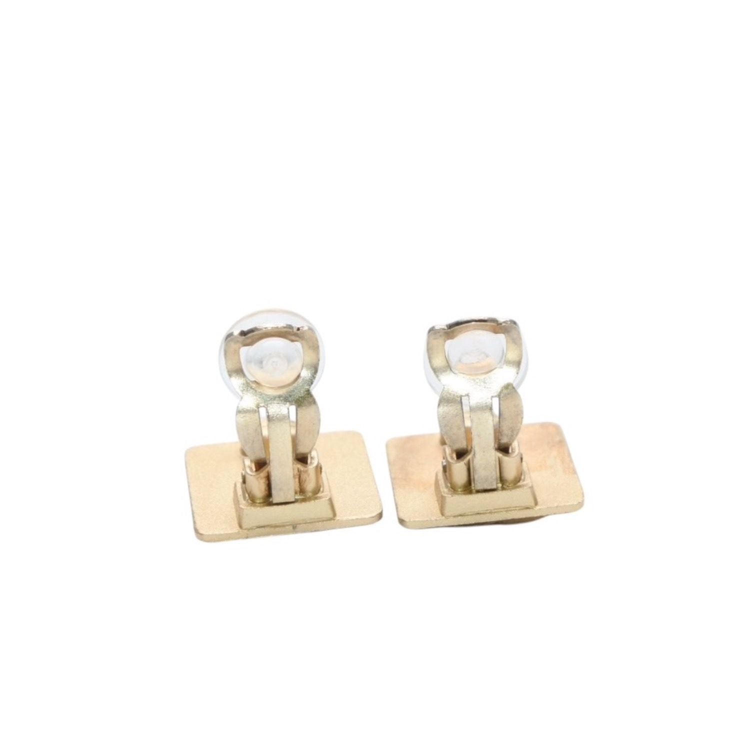 Chanel Earrings Logo Turnlock Square CC Gold Clip on CC — view 8