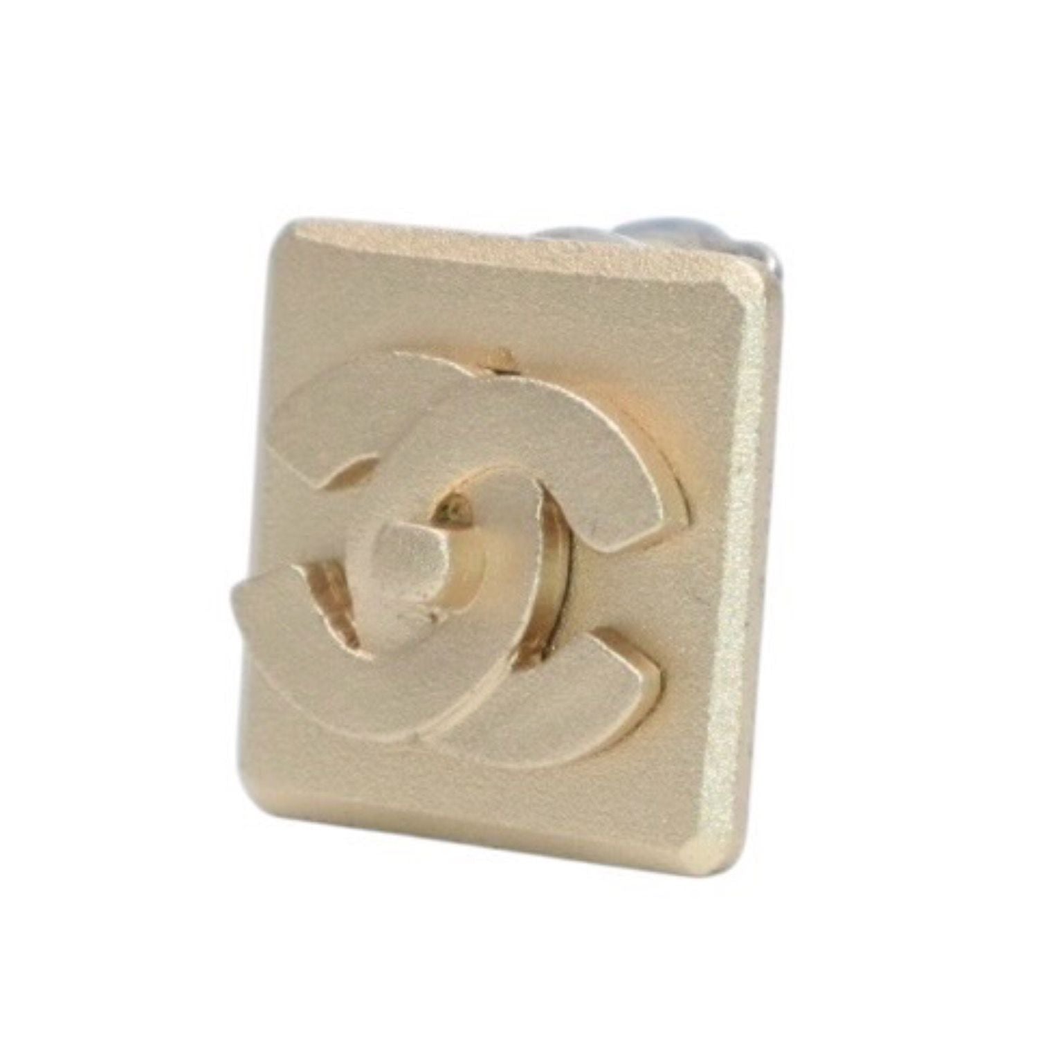 Chanel Earrings Logo Turnlock Square CC Gold Clip on CC — view 2