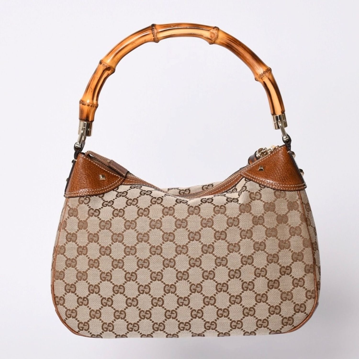 Gucci Bamboo Shoulder Bag GG Canvas Beige Brown — view 2
