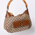 Gucci Bamboo Shoulder Bag GG Canvas Beige Brown — view 3